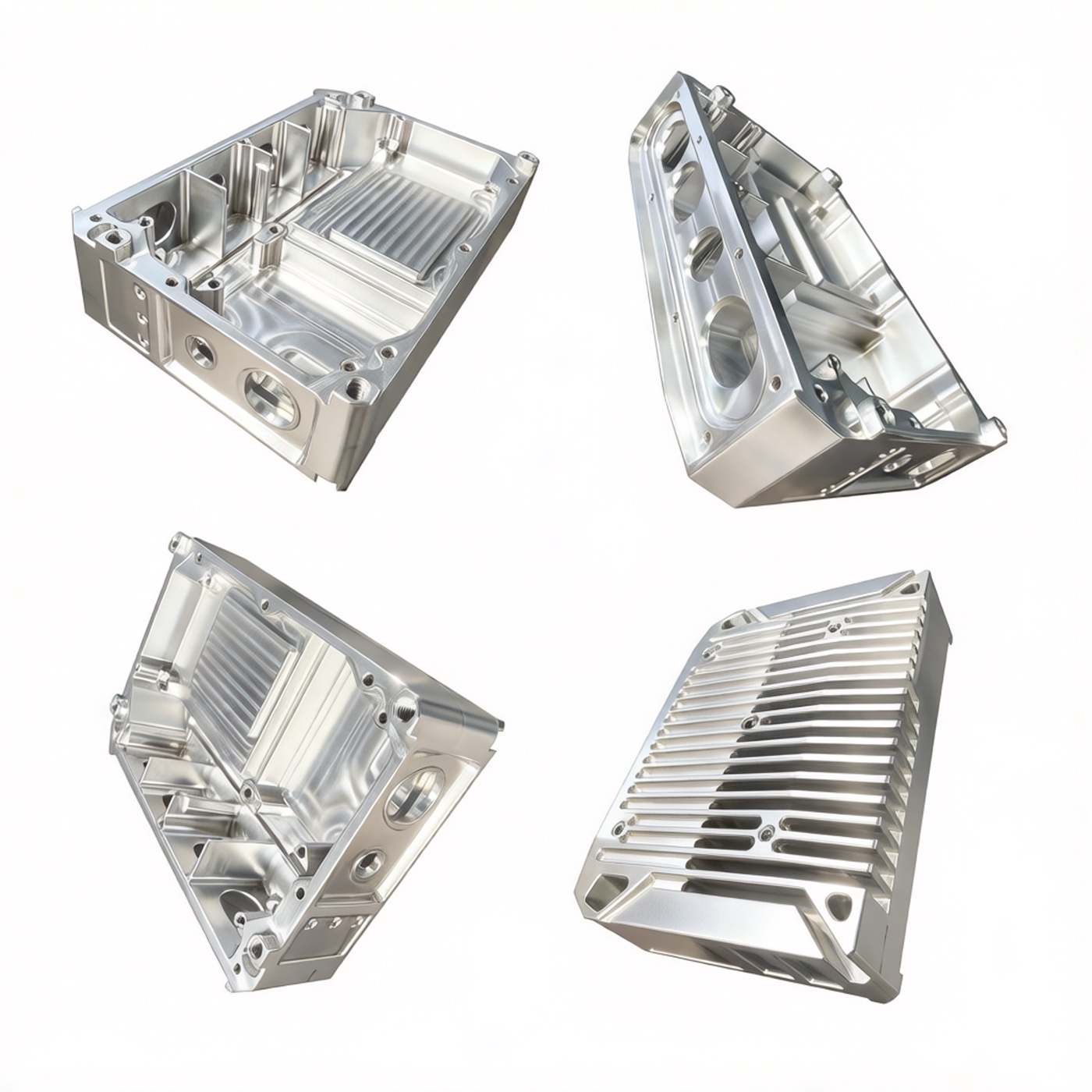 Custom CNC machined aluminum enclosures and heat sink housings