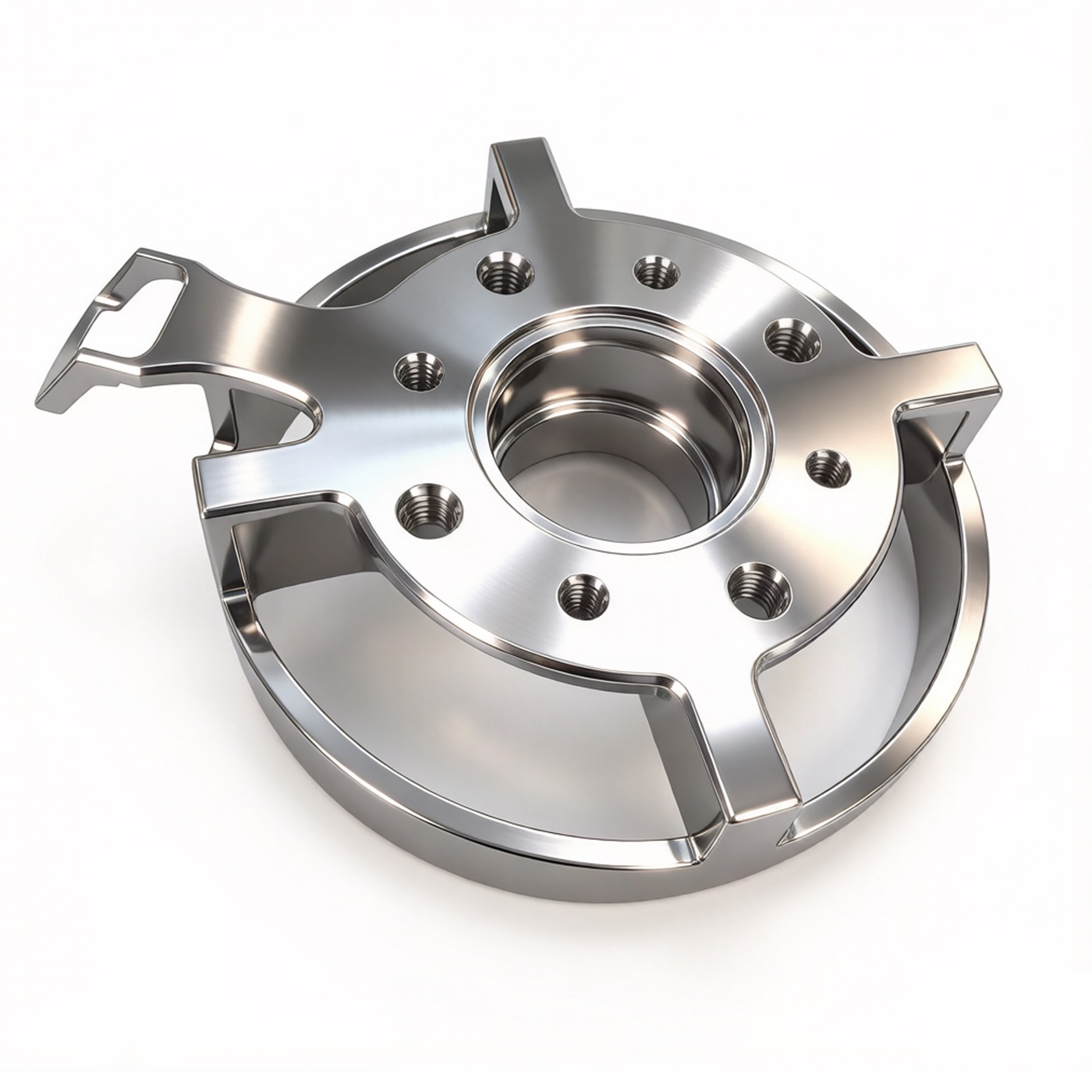 Precision CNC machined circular flange component